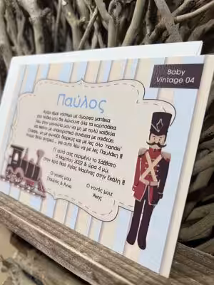 Alternative view of Προσκλητήρια βάπτισης Baby Vintage04 (18×12,5)