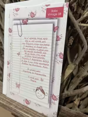 Alternative view of Προσκλητήρια βάπτισης Baby Vintage08 (18×12,5)