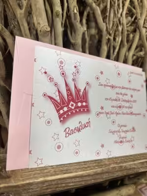 Alternative view of Προσκλητήρια βάπτισης ΒΜΠ16 ΚΟΚΚΙΝΟ (18χ12)