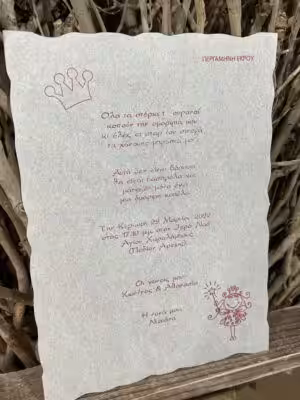 Alternative view of Προσκλητήρια βάπτισης Περγαμηνή εκρού (17×23)